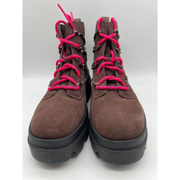 UGG Brisbane Lace Up Suede Platform Boots Burnt Cedar Women's Size 9.5 - Picture 10 of 12